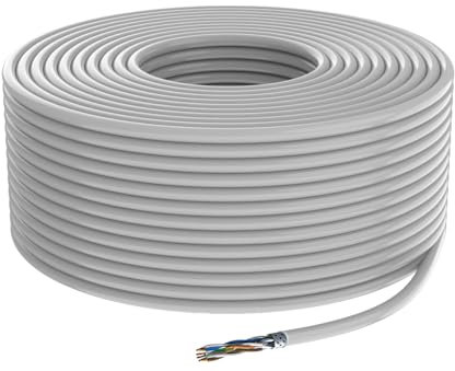 IBRA CAT6A Ethernet Cable S/FTP - Indoor 23AWG CCA Conductor, High-Speed Network Cable Reel for Reliable Connectivity - 50M