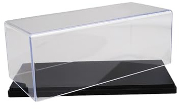 MagiDeal Transparente Vitrine aus Acryl zum Schutz und zur Aufbewahrung von Modellautos im Maßstab 1:43, dekorative, staubdichte Vitrine für Sammlerfiguren, Schwarz 15x7.6x6.3cm