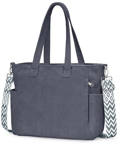 oscaurt handväska dam snöre väska shopper stor axelväska tygväska crossbody bag med axelrem väska tygväska för arbetsväska shopping resor, 1-mörkgrå