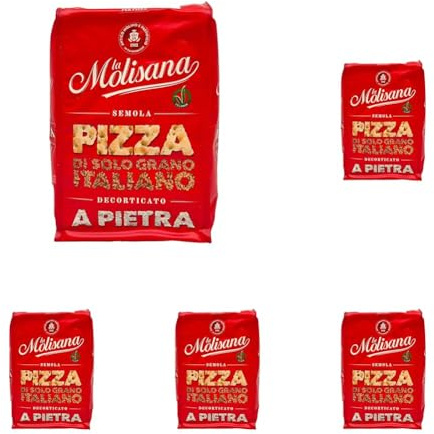 La Molisana, Semola di Grano Duro per Pizza, Solo Grano Italiano Decorticato a Pietra - Ideale per Pizza - Confezione da 5 kg