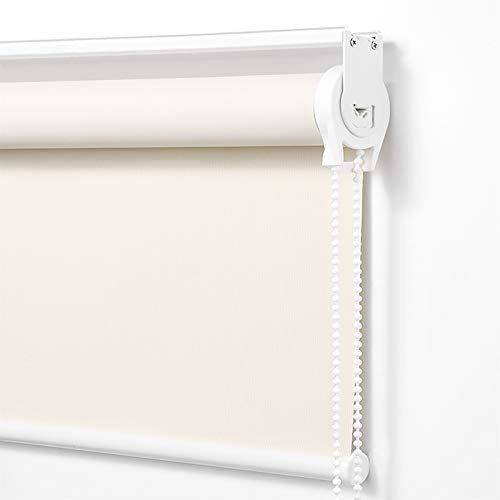 Lichtfilternder Stoffrollo, Beige, 120 x 230 cm, Schlafzimmer, Verdunkelungsschutz, 60 % UV-Schutz, Sichtschutz und einfacher Zugmechanismus, Breite 30 - 135 cm