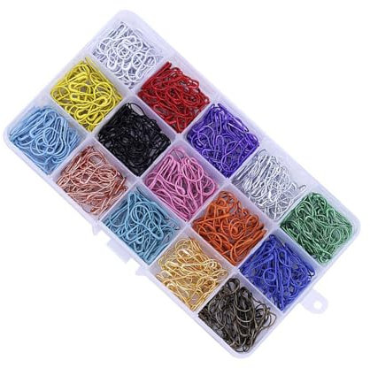 600 Stück Birne Pins Sicherheitsnadeln, 15 Farben Mini Birnenform Sicherheitsnadeln, Calabash Pin Kürbis Pins Metall Strickzubehör mit Aufbewahrungsbox