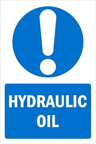 Hydraulic oil, informational sign - Self adhesive sticker (200mm x 150mm)