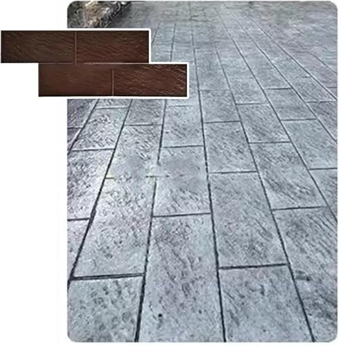 ININOSNP Gießform für Beton Beton-Pflasterstempel mit Ziegelmuster, dekoratives Zement-Stempelkissen for Garten und Terrasse, Betonformen mit gestreifter Steinfurnierstruktur