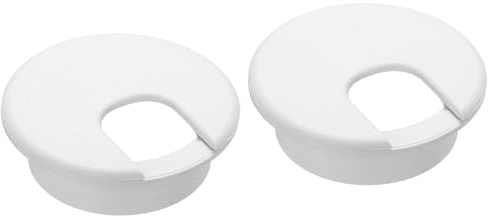 sourcing map 2 Pcs Desk Hole Grommet 2 Inch(50mm), ABS Plastic Round Desk Hole Cover Wire Cable Cord Organizer for Home Office Computer Table Cables, White