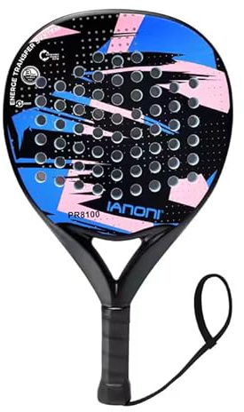 IANONI Paddle Tennis Racket Carbon Fiber Surface with EVA Memory Flex Foam Core Padel Tennis Racquets (Blue)