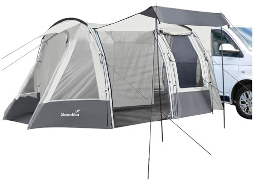 Skandika Aarhus Travel 2 / Aarhus Air Protect Tenda da campeggio per bus | con/senza Air Protect, 2 persone, autoportante, 2 m altezza, zanzariera (Aste in fibra di vetro (grigio))