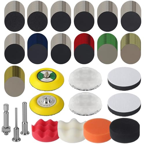 145 Kit Renovation Phare Voiture,Renovateur Phare Voiture,75mm Kit Polisseuse Voiture,Kit de Restauration de Phares pour Auto et Moto,Pour le Meulage et le Polissage