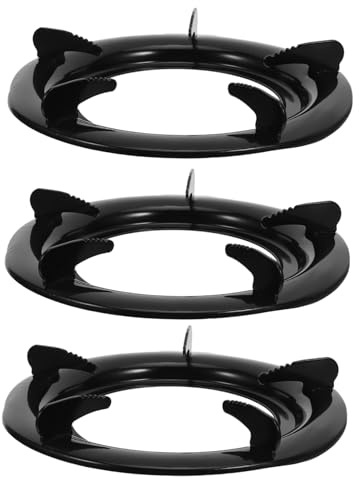 HAMPPLIES Soporte Circular para Cocina de Gas 3 Piezas de Hierro Negro | Anillo para Wok de Uso Diario, Accesorio de Gas para Cocina, Estable y Antideslizante