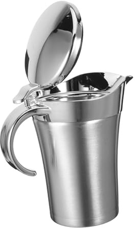 VOSAREA Double Insulated Gravy Boat 750ml Stainless Steel Thermal Sauce Jug with Smooth Pouring for Family Gathering and Home Use, Keeps Gravy and Steak Sauce Warm