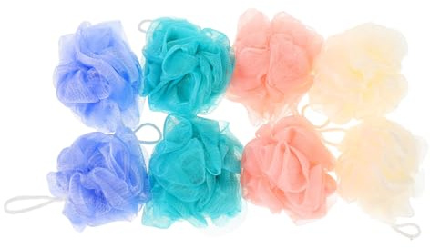TOYANDONA 8 pezzi Spugne da Doccia Esfolianti in Rete Morbide e Durevoli Palle per Bagno con Schiuma Rapida Adatte Sensibile Uomo Donna Accessori Bagno Colorati