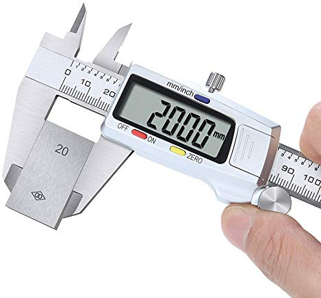 SEAFRONT Pied à Coulisse électronique, Vernier Numérique, Outil de Mesure en Acier Inoxydable de Haute Précision pour la Mesure du Diamètre et de la Profondeur 0-150 Mm