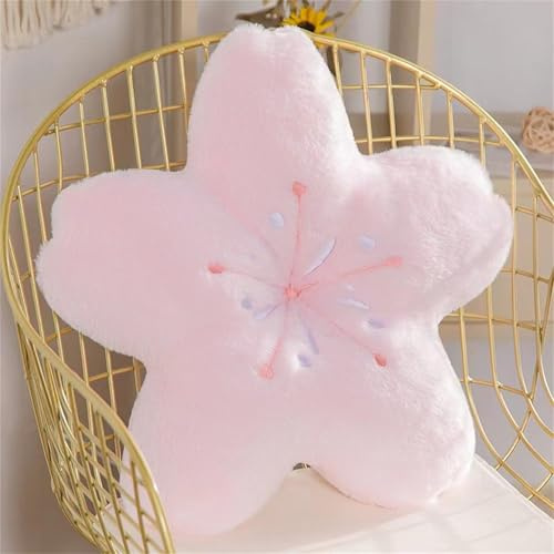 Generisch Blumen Zierkissen, Kirschblüten Sakura Dekokissen Kuschelkissen Wurfkissen, Plüsch Kissen Deko für Sofa Wohnzimmer Bett Kinderzimmer (40 cm)
