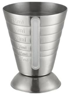 Jigger Coctel 15-25-30-50-60-75ml Jigger transparente taza medidora herramientas Bar medida cóctel(Silver)