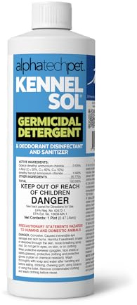 ATP KennelSol 1-Step Kennel Cleaner - 1 Pint Liquid Disinfectant, Effective Against Bacteria and Viruses, Deodorizer Wintergreen Scent by Alpha Tech Pet