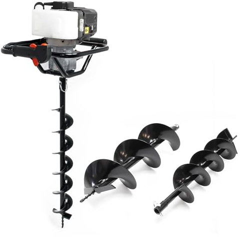 Wiltec Mototrivella a benzina, 1,4kW e 52cm³ motore a benzina, incl. coclee 100mm, 150mm e 200mm