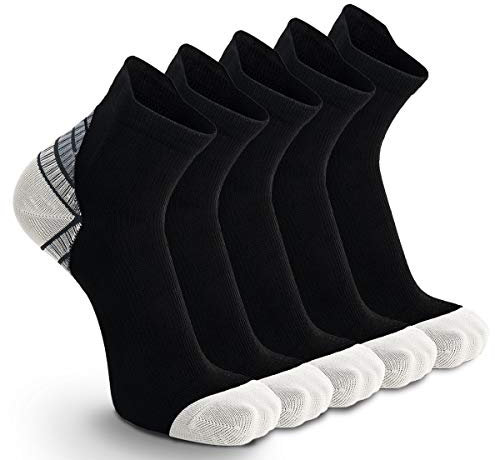 Weekend Peninsula 5 Paar Kompressionssocken Sportsocken Laufsocken für Herren & Damen Münner Leichtgewicht Kompressionsstrümpfe Funktionssocken Sneaker Socken (as3, alpha, l, regular, regular, Grau)