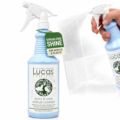 Lucas Acryl- und Kunststoffreiniger, Allzweck-Reinigungsspray für nicht-poröse Oberflächen, Restaurierung, Acryl-Reinigungsspray für Kunststoff, Aluminium, Chrom, Glasfaser-Reinigungsspray, 907 ml