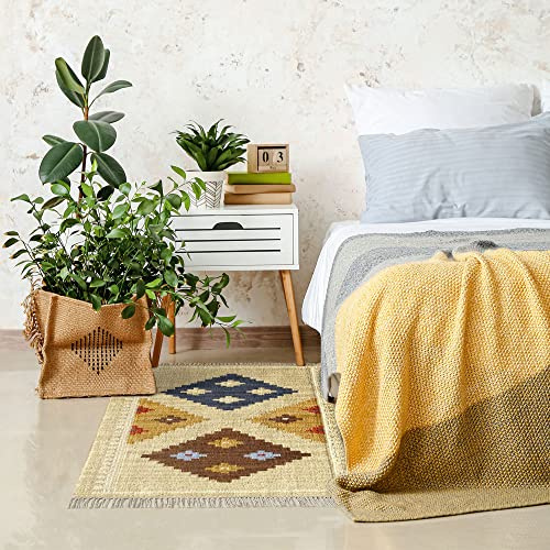 HAMID - Tapis Kilim Lori Oriental Design - 100% Laine - Kilim tricoté Main - Couloir, Salon, Chambre, Salon, Entrée… (D2, 110x60 cm)