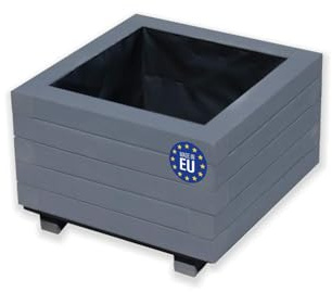 alfalux Hochbeet 40 x 40 x 30H cm mit 1 x Wasserablauf Blumenkasten aus Holz Pflanzkübel Garten Balkon Terrasse GRAU ANTHRAZIT AB40KAN4030AN