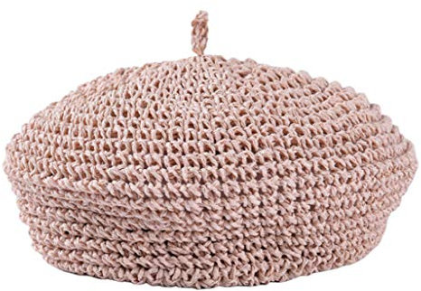 dongguan NUEEUDD Baskenmützen Charm Lady Frühling Sommer Baskenmütze Stroh Retro Literarische Einfarbig Maler Hut Mode Frauen Kappe Rosa