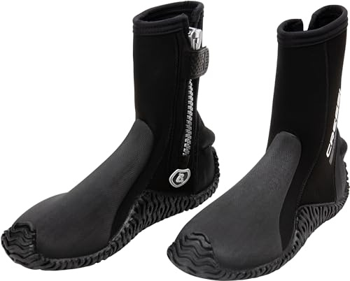 Cressi Korsor Semi-Rigid Sole Boots 3/5/7 mm - Unisex Black Neoprene Diving Boots with Semi Rigid Sole