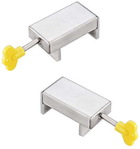 2 Pcs Cerraduras de Seguridad para Ventanas,Cerradura de Seguridad para Marco de Puerta de Aleación de Aluminio con llaves,Seguridad para Niños Antirrobo,Cerraduras para Ventanas Ajustables