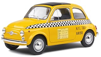 Solido FIAT 500 Taxi NYC, Baujahr 1965, Modellauto, Maßstab 1:18, gelb S1801407