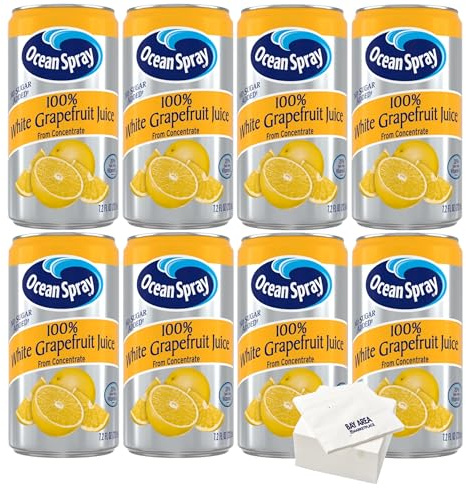 BAY AREA MARKETPLACE Ocean Spray White Grapefruit Juice (7.2 fl. oz. Cans / 8 Pack) with Bay Area Marketplace Napkins