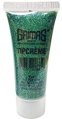 Grimas Tipcreme, 8ml, 041 Grün, hochwertige professionelle Glitzercreme, sehr hautverträglich, intensiver Kosmetikglitzer für Film,Theater, Karneval und Halloween Glitzerschminke