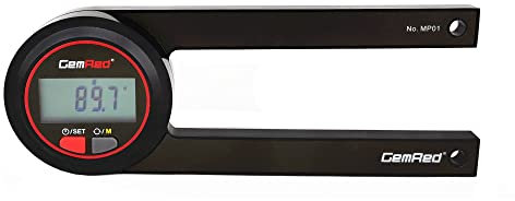 GemRed Digitaler Winkelmesser, 360° Digitaler Gehrungssäge Winkellehre, Schmiege Winkelmesser mit LCD Anzeige, Winkel Finder für innen außen Ecke, Sockelleiste Holzbearbeitung, Kronenform, Tischler