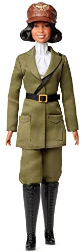 Barbie Inspiring Women Doll, Bessie Coleman Collectible Dressed in Aviator Suit with Helmet and Goggles