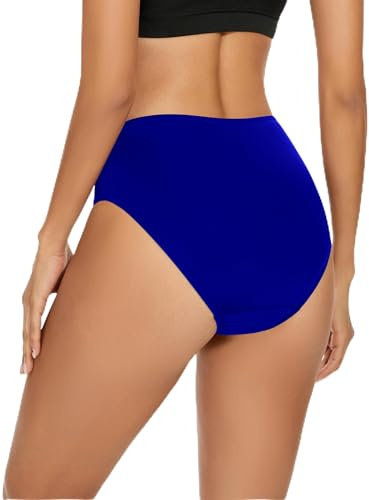 Leovqn Period Bademode, auslaufsicher, Menstruations-Bikini, wasserdichte Unterseite, UPF 64+, Schwimmkurz, Leichter Durchfluss – Teenager, Mädchen, Damen, Blau, S