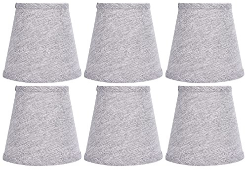 Lampenschirm Hängelampe Klein, Grau Lampenschirme, 6er-Set, moderne kleine Lampenabdeckung, Clip auf Glocken-Lampenschirmen für Hängelampe Tischlampe Stehlampe Ersatz