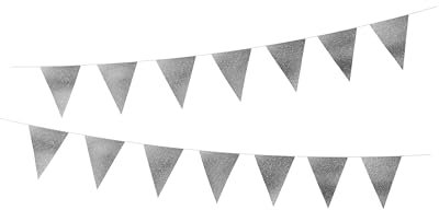 P'tit Clown re22582 - Guirlande Fanions pailletés Argent