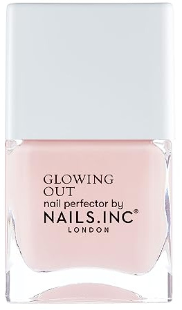 Nails.INC Glow With The Flow Glow-Enhancing, Pink Sheer, Glossy, No Chip, Long Lasting, Quick Dry, Air Dry, Professional Manicures & Pedicures, Fingernails & Toenails, Vegan Nail Polish, 14 ML