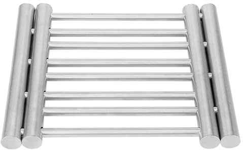 Heiße Pads für Küche, Edelstahl Topf Halter Matten Metall einziehbare Tischset Hitzebeständige Matte Ofen Pads Mehrzweck Trivets für Küchentheke