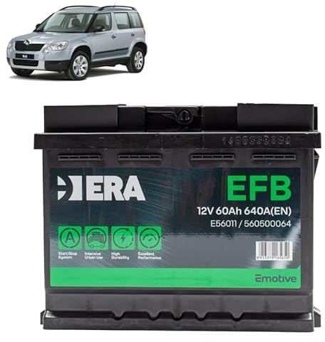 Batteria 60Ah EFB per Skoda Yeti 1.2 1.4 1.6 1.8 TSI benzina 2009+