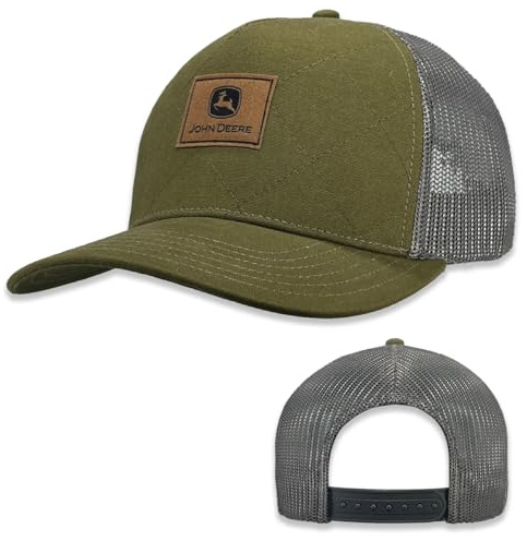 John Deere Baseball Cap Trucker Hat Gesteppte Trucker Hat Olive, Oliv/Blatt für Mich (Leaf It to Me), Einheitsgröße