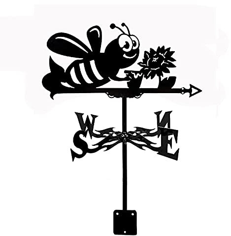 Girouette abeille girouette en métal girouette animale avec girouette montée sur le toit indicateur de direction du vent girouette pour décorations de tonnelle de jardin de cour de ferme extérieure