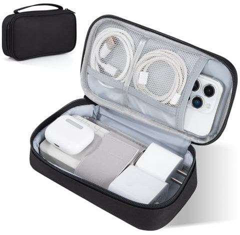 ZLLkeji Elektronik Organizer Tasche Tragbar Kabeltasche Organizer Festplattentasche Wasserresistent Zubehör Reise Kabeltasche für Handy Netzteil, Ladekabel, Ladestecker (M)