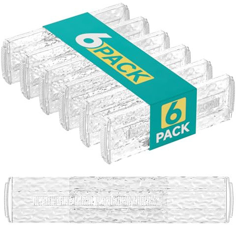 NTQNOIKA Schubladenteiler aus Kunststoff, Glacier-Muster, transparent, verstellbar, erweiterbar, 30–50,8 cm, Küchenschubladenorganizer, 6 Stück