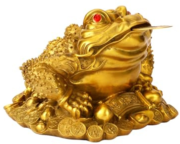 XNHIU Lucky Money Frog Feng Shui Toad Coin Feng Shui Wealth Lucky Money Frog Chinese Pendant Good Luck Gifts Ornament for Prosperity Home Decoration (6 * 6 * 5cm)