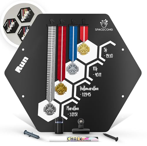 Spacecomb Medaillenhalter Bestzeiten Finisher Board Running Marathon Geschenk Zubehör Triathlon Duathlon Laufen Ultra Run Aufhänger Medaillen Aufbewahrung Halterung Medal Holder