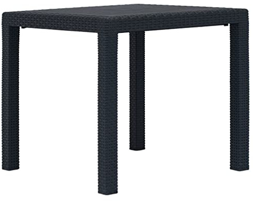 Myheimly Gartentisch Kunststoff Rattan-Optik Balkontisch Terassentisch Tisch Anthrazit,79 x 79 x 72 cm