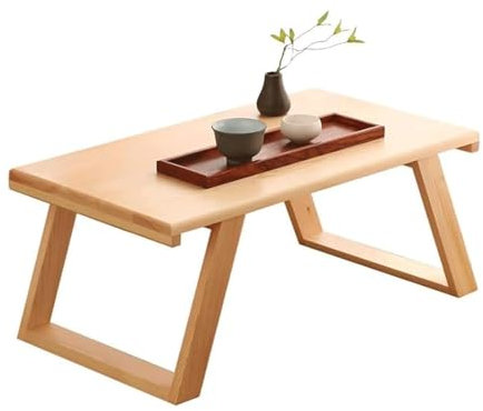 Natürlicher niedriger Tisch, Neuer Couchtisch im chinesischen Stil, moderner Teetisch aus massivem Kiefernholz, niedriger Tatami-Tisch, Säulentische ()