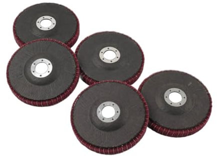 Bacar 5pcs 125mm Flap Polishing Grinding Disc Wheel Scouring Buffing Pad Angle Grinder Nylon Scouring Pad Red