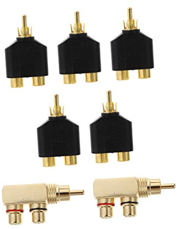 Tofficu Adaptador con Conector De Ángulo Recto Macho Hembras para Audio Y Video Divisor De Señal De Duradero para Conexiones De Subwoofer Y Televisores 7 Piezas*3