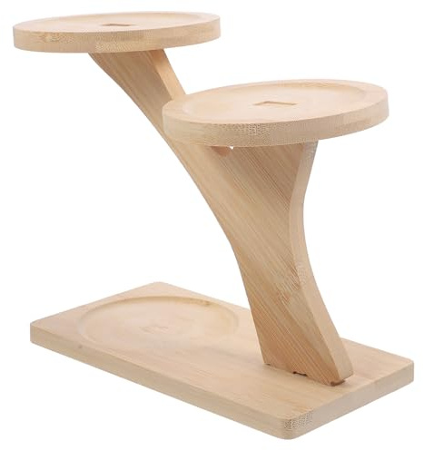 VICASKY Support pour Plante en Bois à Plusieurs Niveaux Design en Coin, Structure Simple et Solide, Capacité de Charge Élevée, pour Balcon et Plantes Succulentes