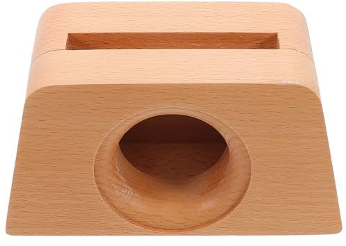 UTHCLO Soporte Amplificador de Sonido para Teléfono Móvil de Madera de Haya Trapezoidal, Soporte para Escritorio, Amplificador Acústico Creativo para Videollamadas y Películas